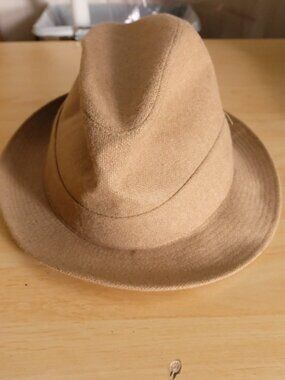 Biltmore Hat Fedora Fitted Mens 7 1/8 Brown Tan Wool Felt Feather Canada Classic